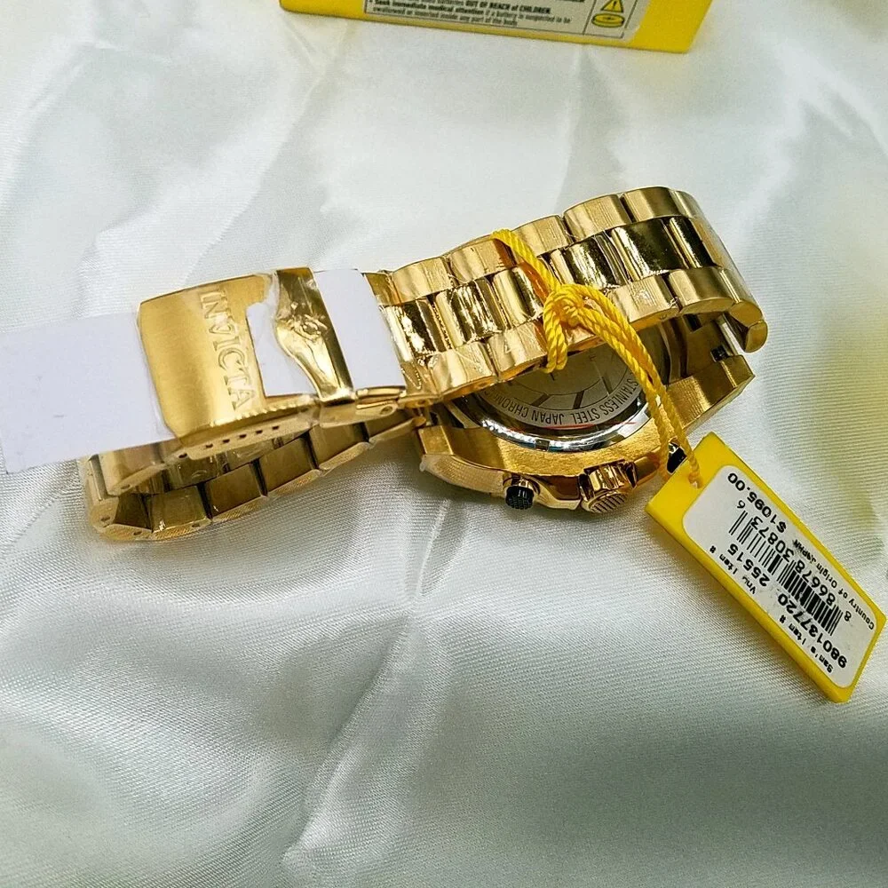 Invicta Bolt 25515 Men’s 52 mm Gold Stainless Steel Watch – New Open Box Quartz